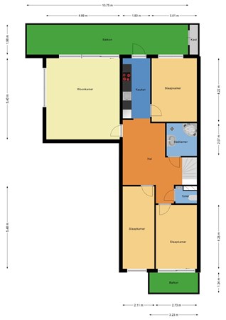 Floorplan - Pallieterburg 8, 2907 CH Capelle aan den IJssel