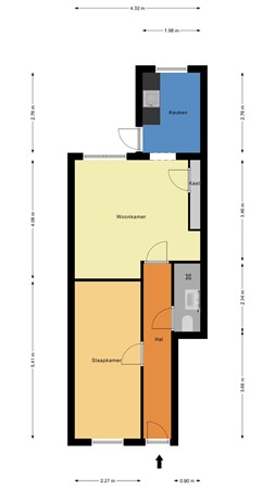 Floorplan - Marthinus Steynstraat 68, 3312 EN Dordrecht