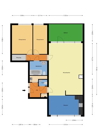 Floorplan - Schuilenburg 49, 3328 CJ Dordrecht
