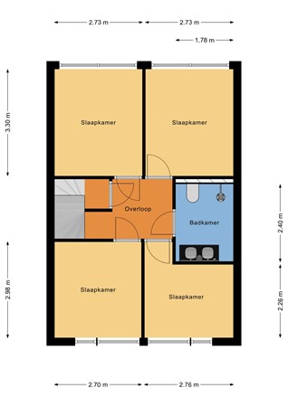 Floorplan - P.J. Troelstrastraat 128, 3354 BP Papendrecht