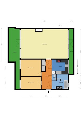 Floorplan - Sterrekinderen Erf 55, 2907 EB Capelle aan den IJssel