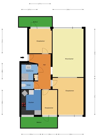 Floorplan - Keltenoord 24, 3079 ZE Rotterdam