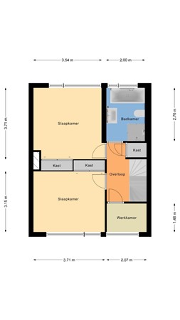 Floorplan - Schipbeekstraat 19, 3313 AP Dordrecht