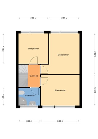 Floorplan - Troelstrastraat 40, 2953 BM Alblasserdam