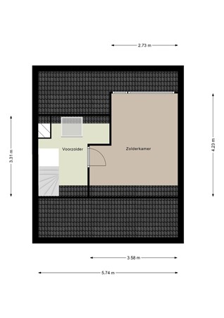Floorplan - Troelstrastraat 40, 2953 BM Alblasserdam