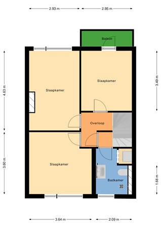 Floorplan - Bilderdijkstraat 42, 2951 TC Alblasserdam