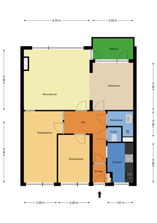 Floorplan - Kerstendijk 135, 3079 EV Rotterdam