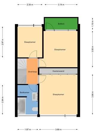 Floorplan - Vondellaan 23, 2951 TN Alblasserdam