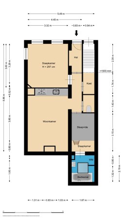 Floorplan - Lootsstraat, 1053 NX Amsterdam