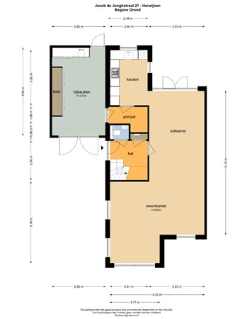 Floorplan - Jacob de Jonghstraat 27, 4171 BX Herwijnen