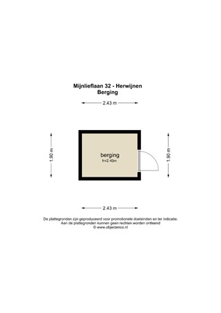 Floorplan - Mijnliefflaan 32, 4171 DD Herwijnen