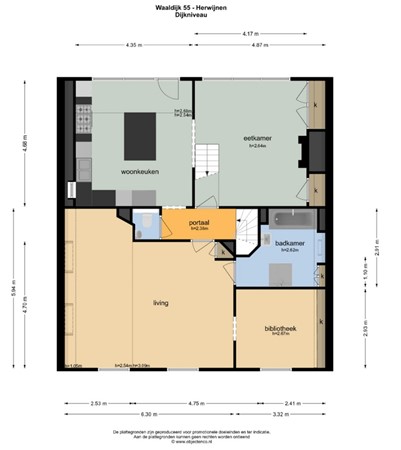 Floorplan - Waaldijk 55, 4171 CB Herwijnen