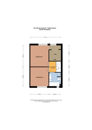 Floorplan - Van Utenhoveweg 27, 4191 MD Geldermalsen