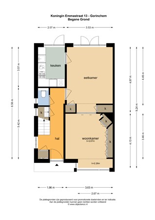 Floorplan - Koningin Emmastraat 13, 4205 BK Gorinchem