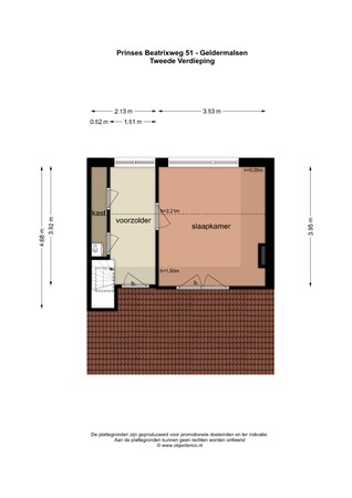 Floorplan - Prinses Beatrixweg 51, 4191 ZB Geldermalsen