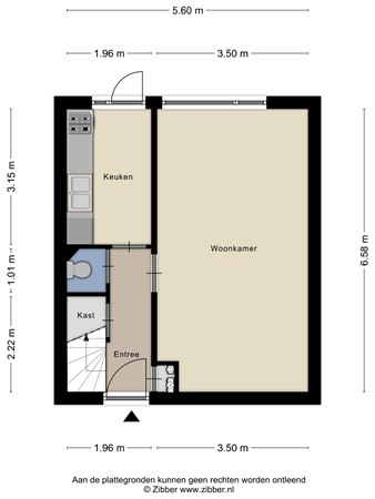 Floorplan - Vermeerstraat 16, 2391 CV Hazerswoude-Dorp