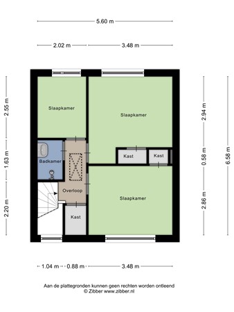 Floorplan - Vermeerstraat 16, 2391 CV Hazerswoude-Dorp