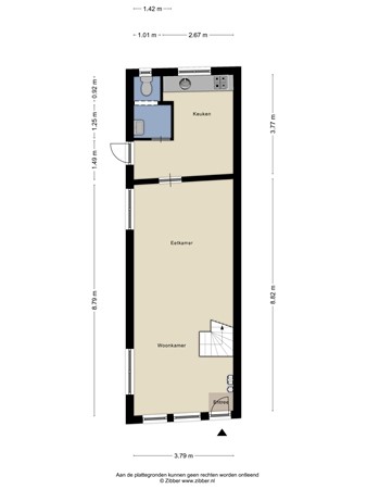 Floorplan - Eerste Stationsstraat 171, 2712 HG Zoetermeer