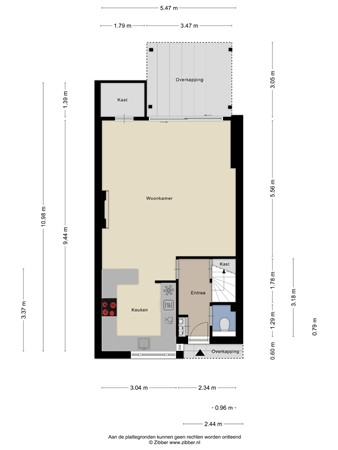 Floorplan - Van Beethovenlaan 101, 2901 EM Capelle aan den IJssel