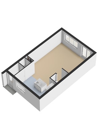 Joke Smit-Erf 122, 3315 VE Dordrecht - Joke Smit-erf 122 - Begane grond - 3D.jpg