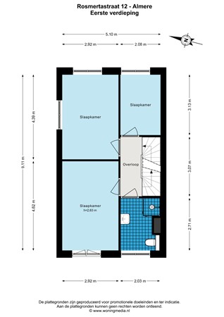 Rosmertastraat 12, 1363 XV Almere - Rosmertastraat 12 - Almere - Eerste verdieping - 2D.jpg