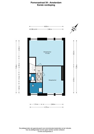 Pomonastraat 54, 1033 TJ Amsterdam - Pomonastraat 54 - Amsterdam - Eerste_verdieping - 2D.jpg