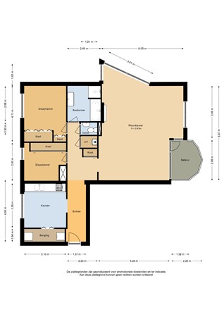 Krooswijkhof 46, 1082 PA Amsterdam - Appartement - 2D.jpg