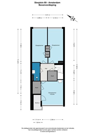 Sierplein 69, 1065 LN Amsterdam - Sierplein 69 - Amsterdam - Bovenverdieping - 2D.jpg