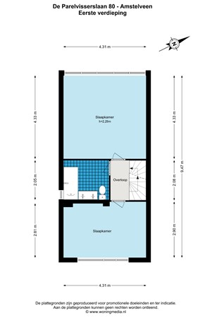 De Parelvisserslaan 80, 1183 RN Amstelveen - De Parelvisserslaan 80 - Amstelveen - 1e_verdieping - 2D.jpg