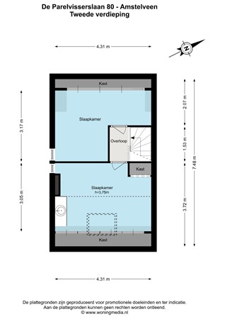 De Parelvisserslaan 80, 1183 RN Amstelveen - De Parelvisserslaan 80 - Amstelveen - 2e_verdieping - 2D.jpg