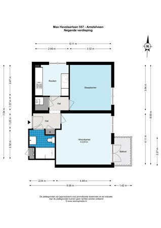 Max Havelaarlaan 557, 1183 NB Amstelveen - Max Havelaarlaan 557 - Amstelveen - 9e_verdieping - 2D.jpg