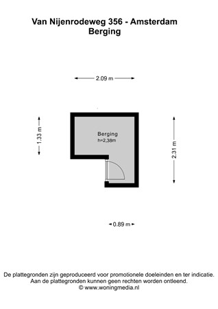 Van Nijenrodeweg 356, 1082 HD Amsterdam - Van Nijenrodeweg 356 - Amsterdam - Berging - 2D.jpg