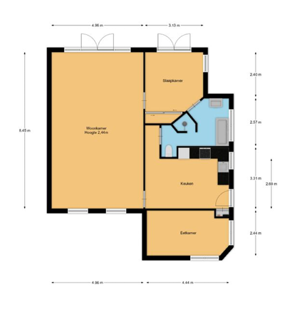 Smeekweg 3, 1251 VH Laren - Plattegrond begane grond.png