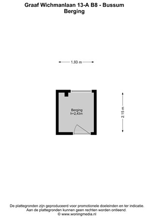 Graaf Wichmanlaan 13AB8, 1405 GW Bussum - Graaf Wichmanlaan 13-A B8 - Bussum - Berging - 2D.jpg