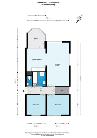 Tarwekamp 128, 1112 HH Diemen - Tarwekamp 128 - Diemen - 6e_verdieping - 2D.jpg