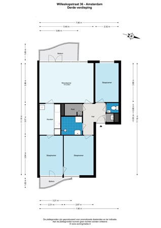 Willeskopstraat 36, 1107 KT Amsterdam - Willeskopstraat 36 - Amsterdam - 3e_verdieping - 2D.jpg