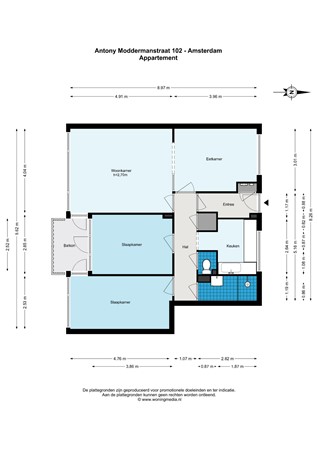 Antony Moddermanstraat 102, 1063 LT Amsterdam - Antony Moddermanstraat 102 - Amsterdam - Appartement - 2D.jpg