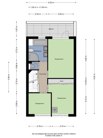 Floorplan - Drususlaan 49, 3453 KB De Meern