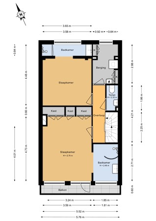Floorplan - De Wittstraat 9, 2042 AM Zandvoort
