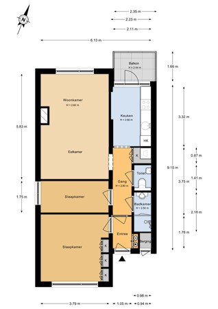 Floorplan - Van Galenstraat 120, 2041 JV Zandvoort