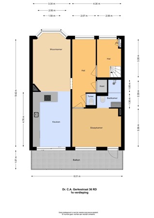 Floorplan - Dr C A Gerkestraat 36Rd, 2042 EV Zandvoort