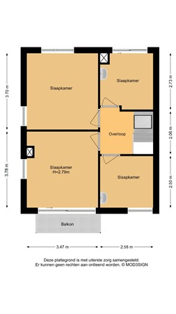 Floorplan - Van Speijkstraat 164, 2041 KM Zandvoort