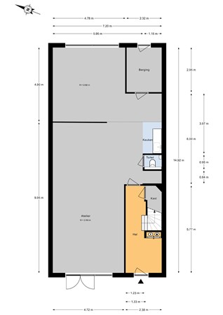 Floorplan - Einsteinstraat 20, 2041 CS Zandvoort