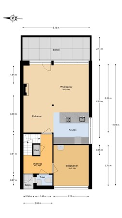 Floorplan - Kochstraat 2A, 2041 CE Zandvoort
