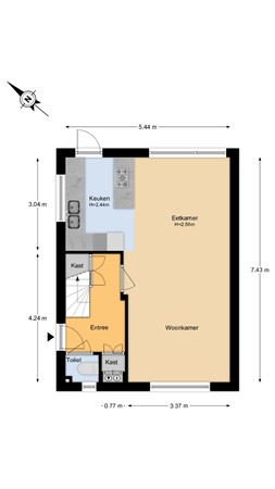 Floorplan - Van Der Poelstraat 29, 1951 GL Velsen-Noord