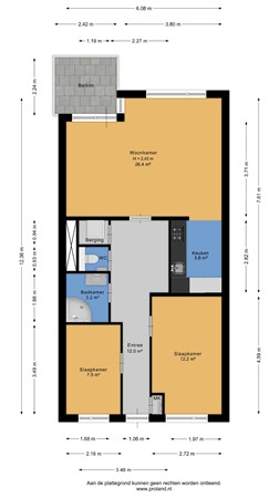 Floorplan - Dr Joh G Mezgerstraat 111, 2041 HW Zandvoort