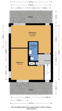 Floorplan - Van Speijkstraat 79, 2041 KM Zandvoort