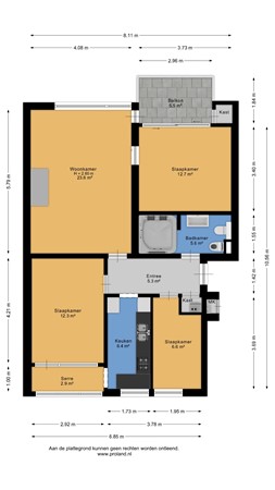 Floorplan - de Ruyterstraat 8F5, 2041 HK Zandvoort