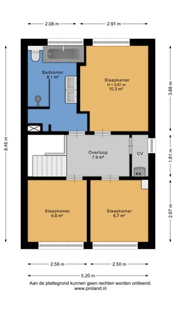 Floorplan - Tolweg 12RD, 2042 EL Zandvoort