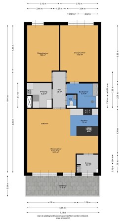 Floorplan - De Weer 151, 1503 WN Zaandam